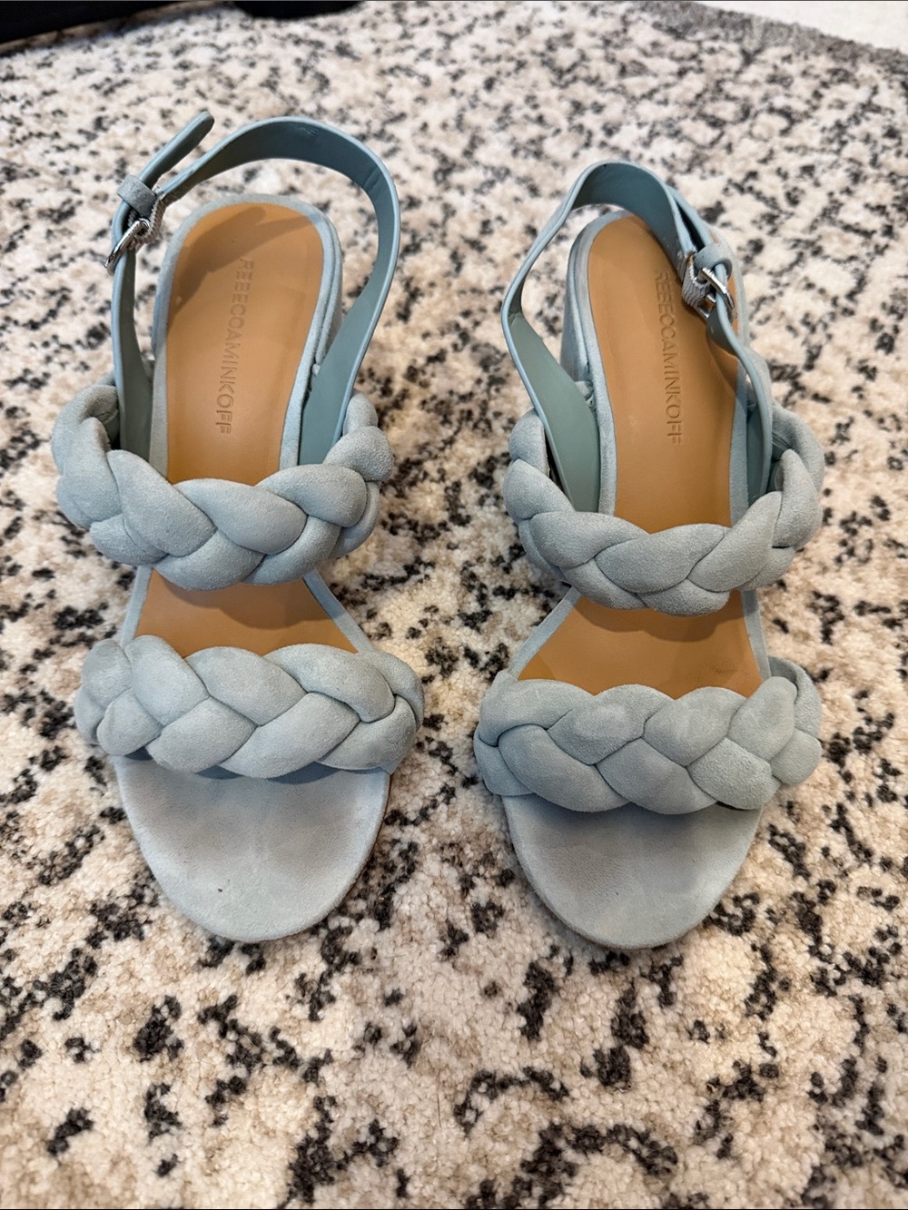 Rebecca Minkoff Pastel Blue Braided Slingback Heels